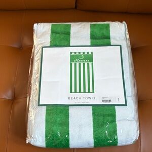 Masters Striped Green and White Beach Towel
